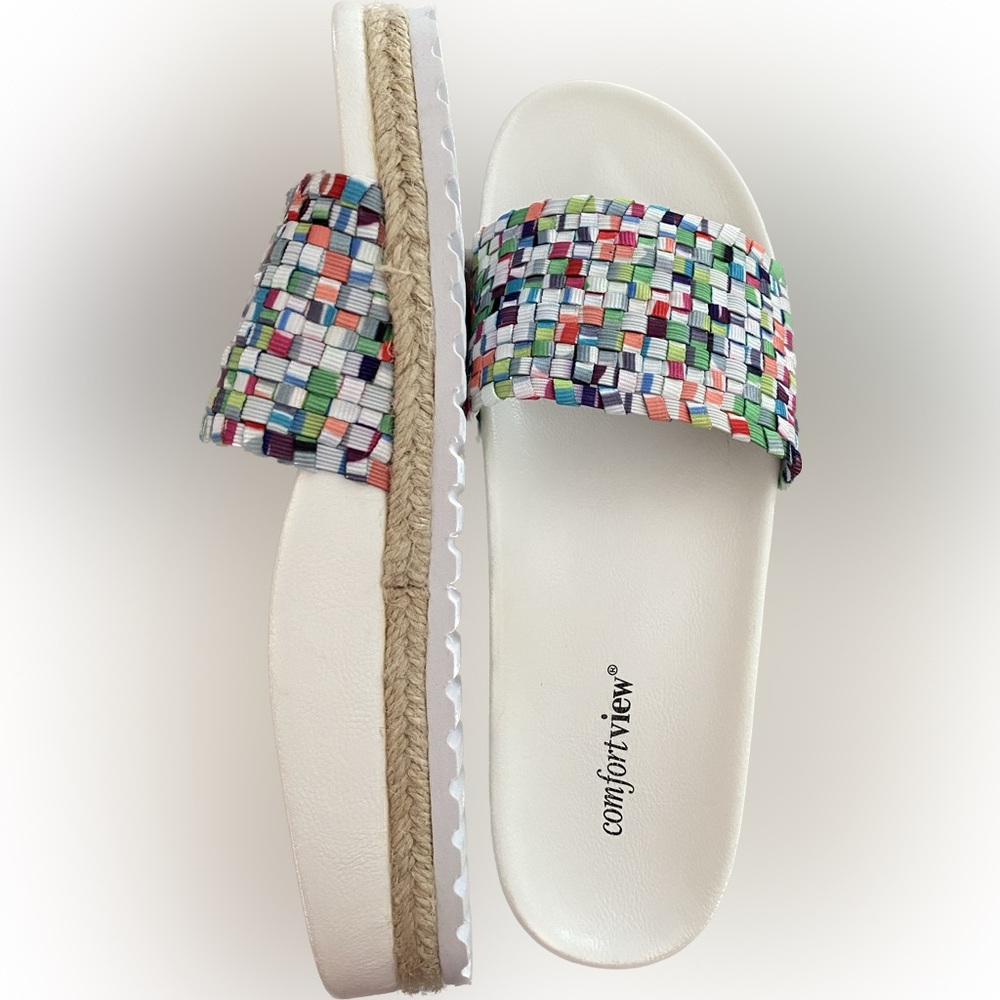 NWOT🌈Multi Evie Stretch Sandal WW